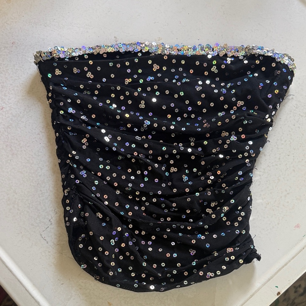 Sequined tube top